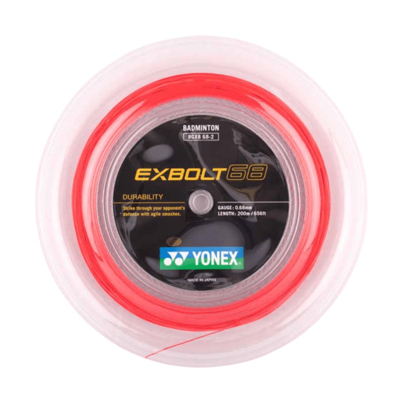 YONEX EXBOLT 68 Badminton String Coil (200m) Flash Red