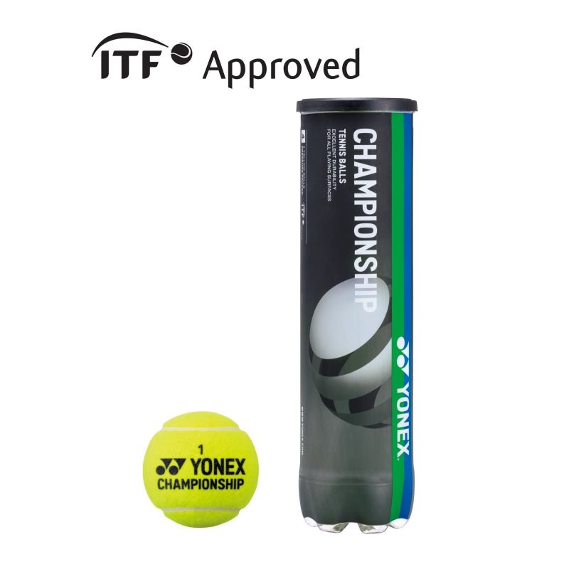 YONEX Championship Tennis Ball (4 In 1 Tube) For Tournaments/Practice ITF Approved TB-CS4EX