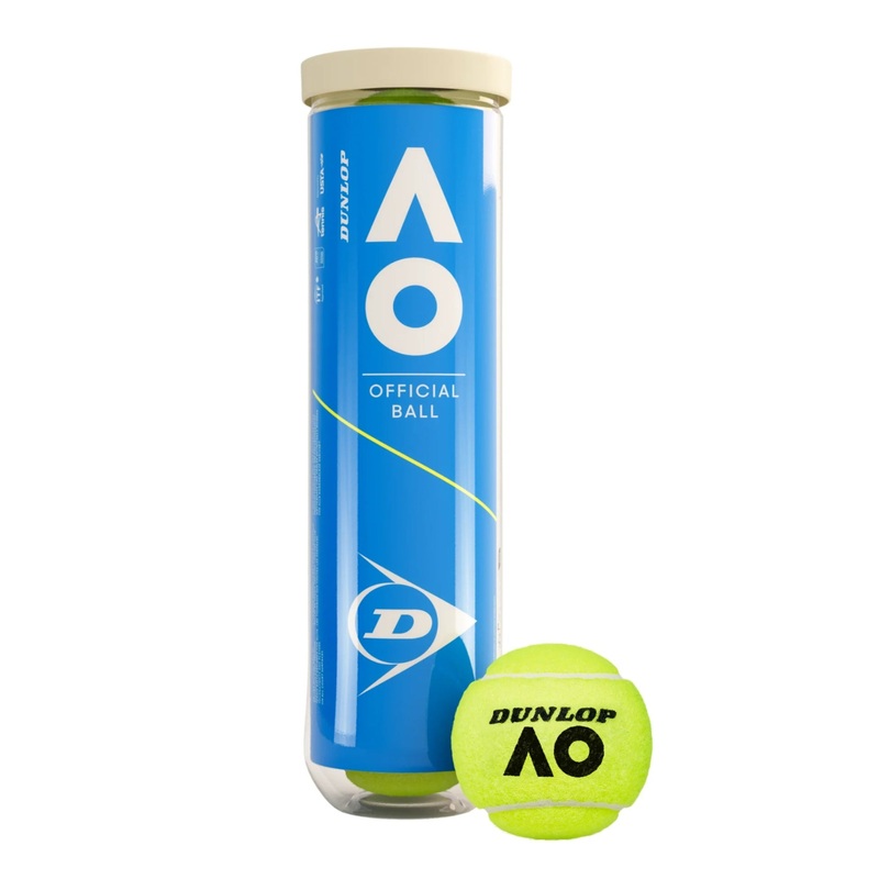 DUNLOP Australian Open (4 In 1 Tube) Tennis Balls  Official AO Match Ball