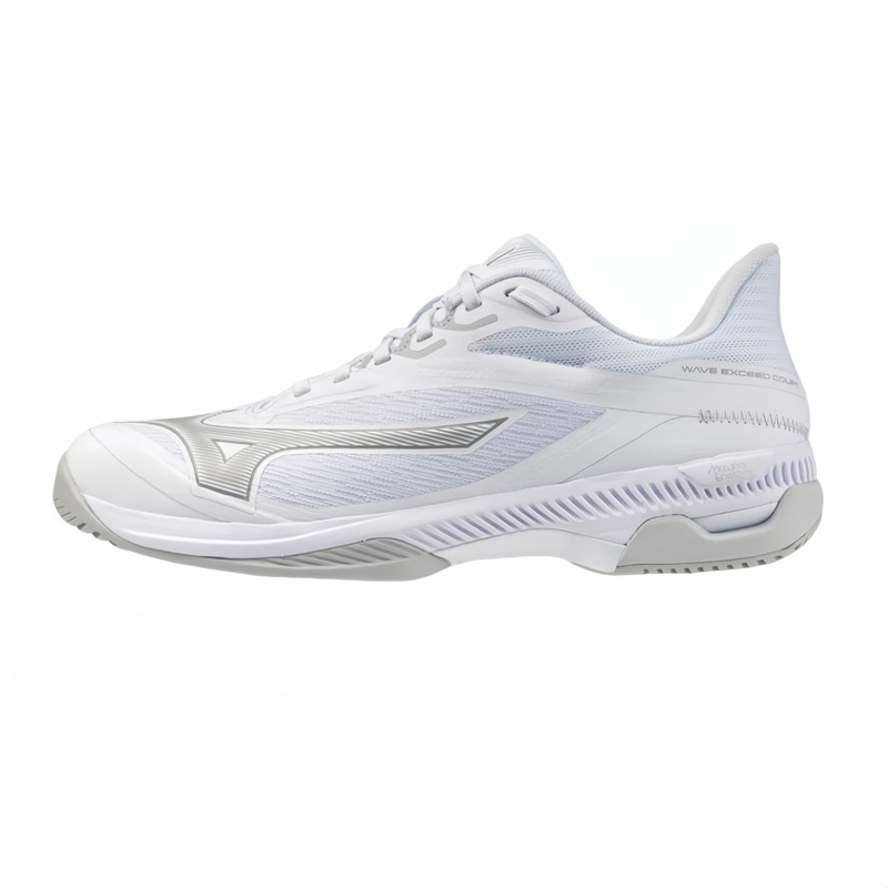 MIZUNO WAVE EXCEED COURT AC WOMEN’S Tennis Shoes –  White/Ultimate Grey/Harbor Mist