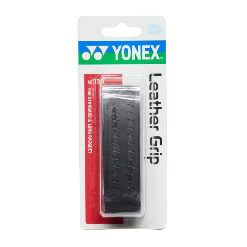 YONEX Leather Replacement Grip for Badminton and Tennis (1 Wrap) AC117EX – Black