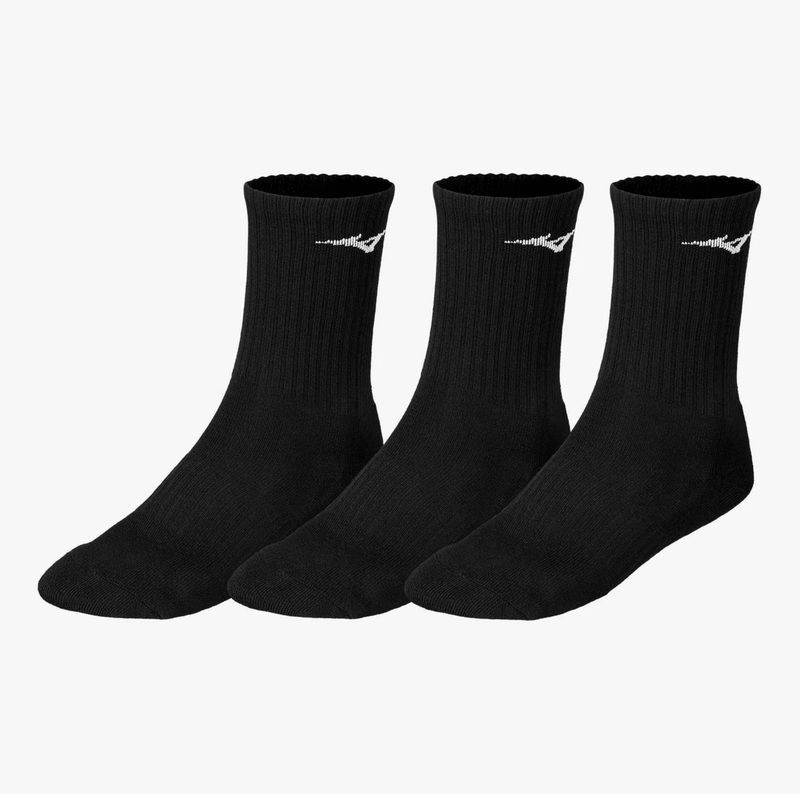MIZUNO Training Crew Socks (3 Pack) UNISEX – Black