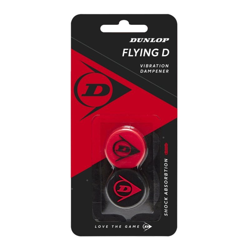 DUNLOP FLYING D Tennis Vibration Dampener (Pack of 2) – Black/Red