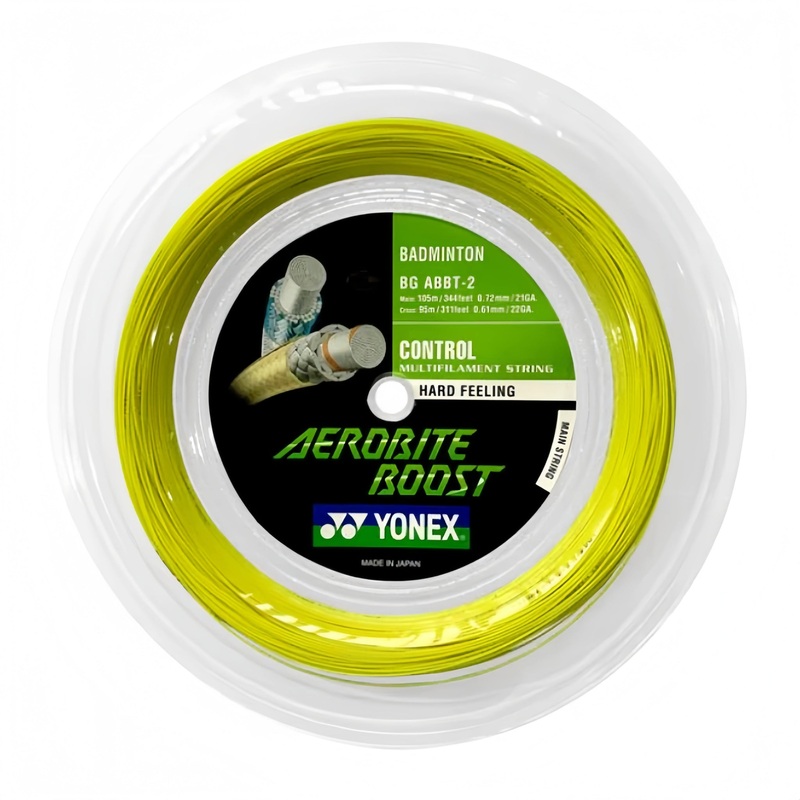 YONEX AEROBITE BOOST Badminton String Coil (200m) – Gray/Yellow