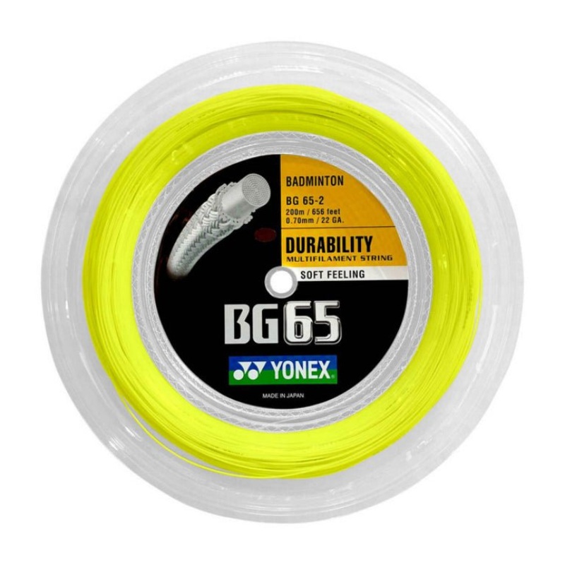 YONEX BG65 Badminton String Coil (200m) – Yellow