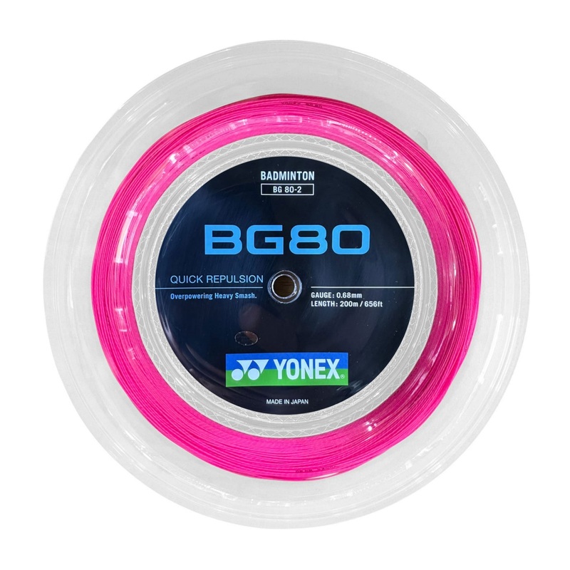 YONEX BG80 Badminton String Coil (200m) – Pink