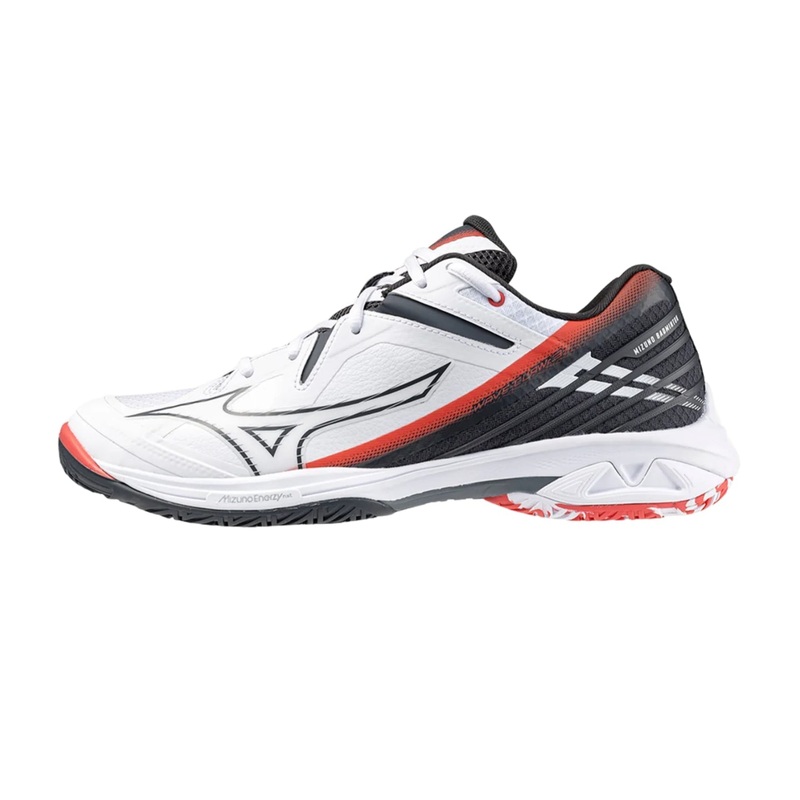 MIZUNO WAVE CLAW 3 UNISEX Badminton Shoes – White/Ebony/Radiant Red