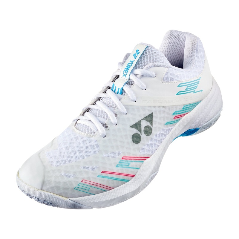 YONEX Power Cushion Cascade Drive Accel WIDE Badminton Shoes – White/Skyblue
