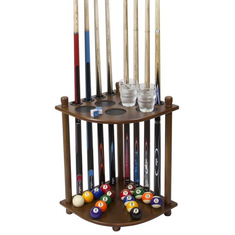 Corner Cue Stand – 8 Cues|Oak|Mahogany|Black|Walnut