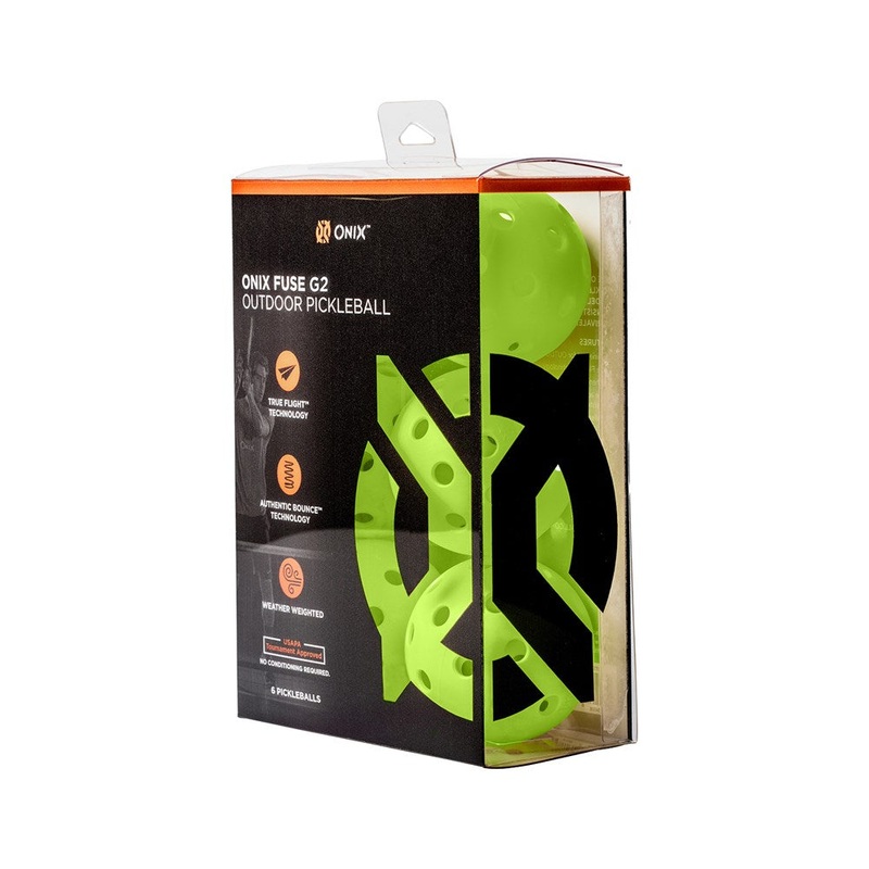 Fuse G2 Outdoor Pickleballs|Neon Green|Yellow|6 Pack