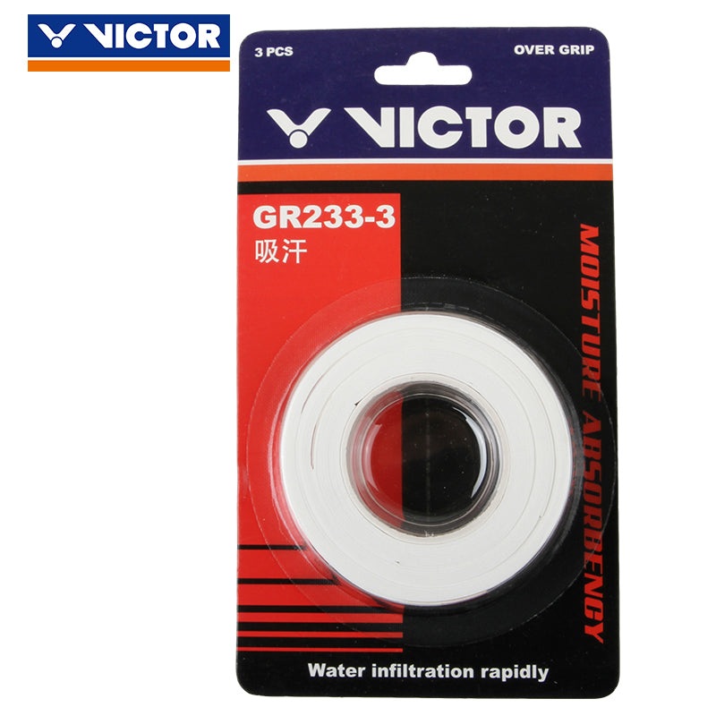 Victor Over Grip GR233-3|Red(D)|Sky Blue(F)|Pastel Green(R)|Yellow(E)|White(A)|Lucifer Pink(Q)|Orange(Y)|Black(C)|Deep Pink(Z)|Apple Green (P)