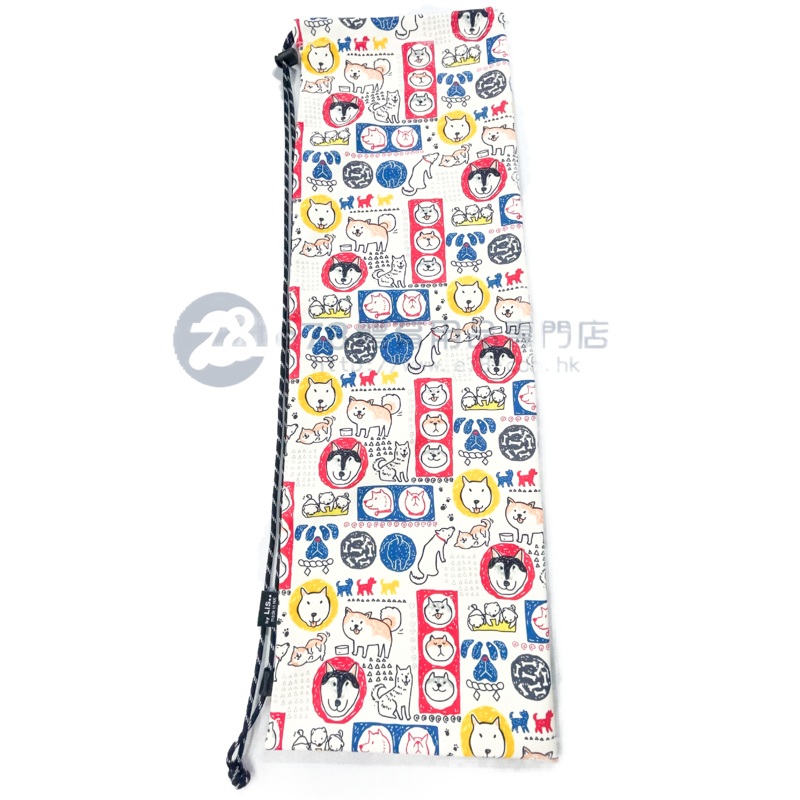 Handmade Water Resistant Racket Case (Red light dog on white 196