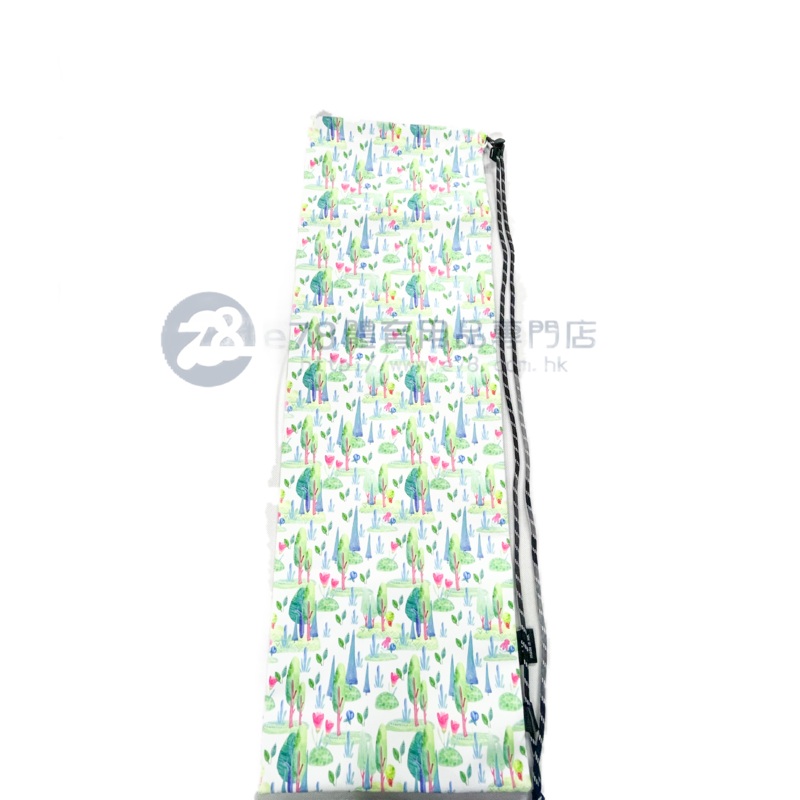 Handmade Water Resistant Racket Case ( white light green tree 206