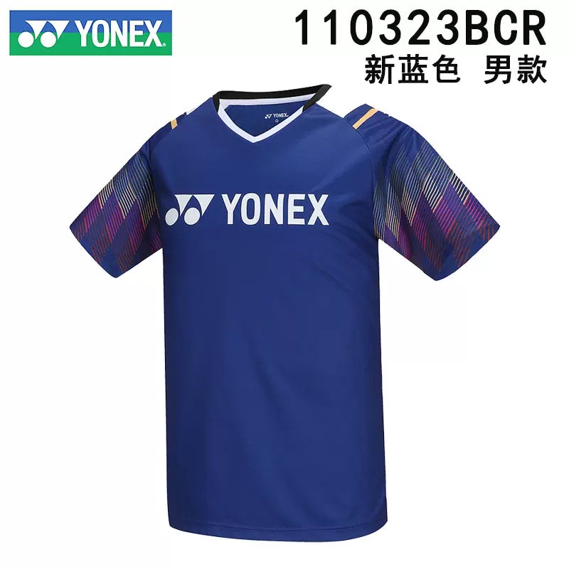 Yonex Men’s T-Shirt 110323BCR|Blue (256)|White (011)|M|L|XL(O)|XXL(XO)|XXXL(XXO)