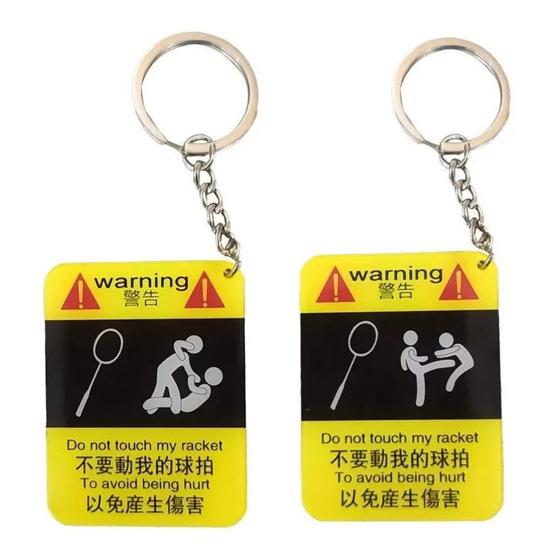 Creative Badminton Keychain – Do not touch my racket CKEY002