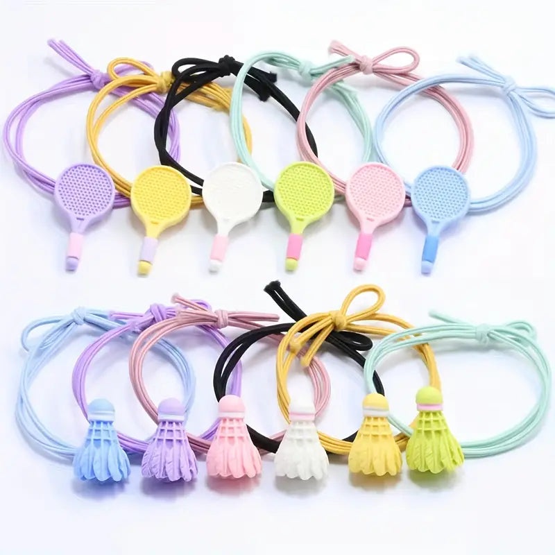 Creative Shuttlecock And Racket Small Hair Ties