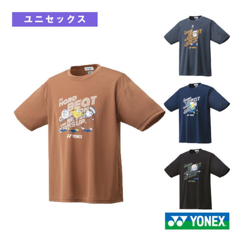 YONEX Uni Dry T-shirts 16726Y|Black (007)|Navy blue (019)|Charcoal (075)|Brick (223)|SS|S|M|L|O (XL)|XO (XXL)