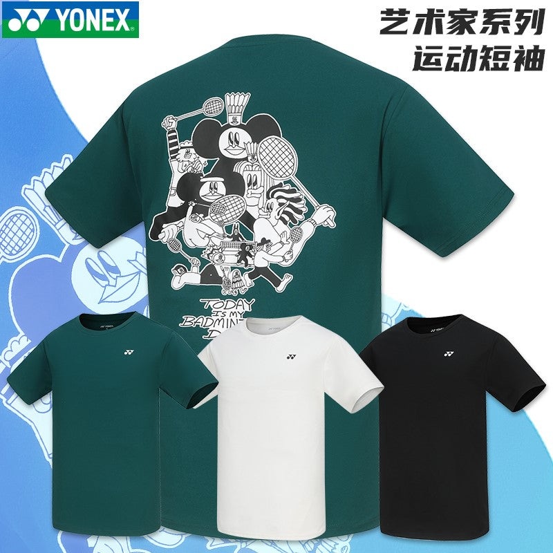 YONEX UNI T-Shirt 115414BCR|Dark green (269)|Off-white (200)|Black (007)|S|M|L|O (XL)|XO (XXL)|XXO (XXXL)
