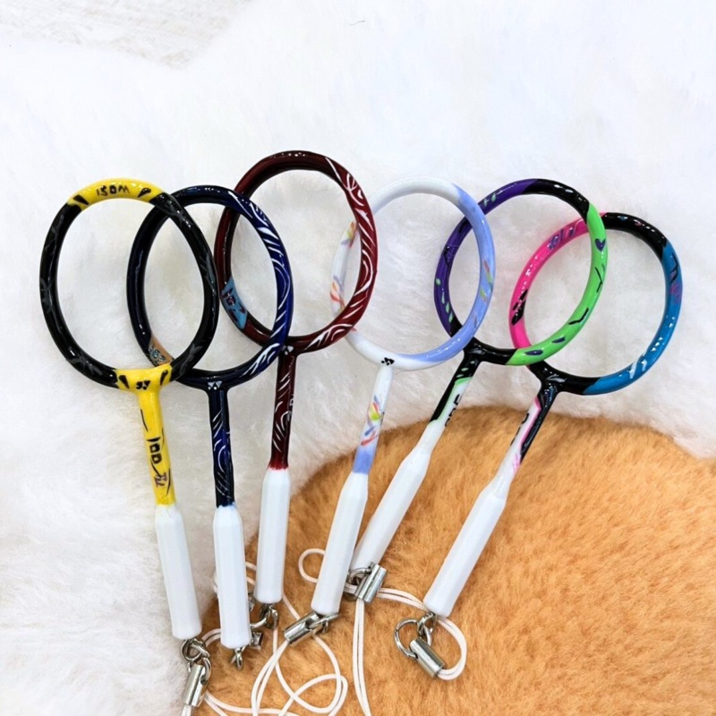 Mini Badminton Racket Hand-drawing Keychain CKEY007