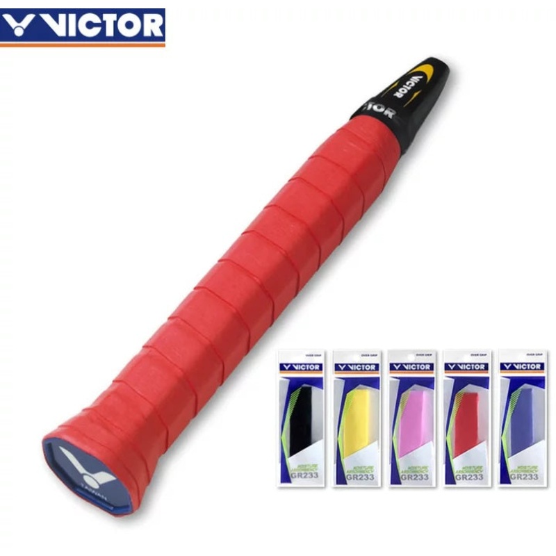 VICTOR Racket Over Grip GR233|A (White)|C (Black)|D (Red)|E (Yellow)|F (Blue)|R (Pastel Green)|Y (Mandarin Orange)|Z (Deep Pink)|P (Apple Green)