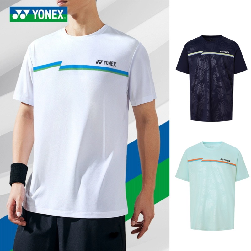 YONEX Men’s T-shirt 115075BCR|White (011)|Navy(019)|Sky blue(449)|M|L|O (XL)|XO (XXL)|XXO (XXXL)