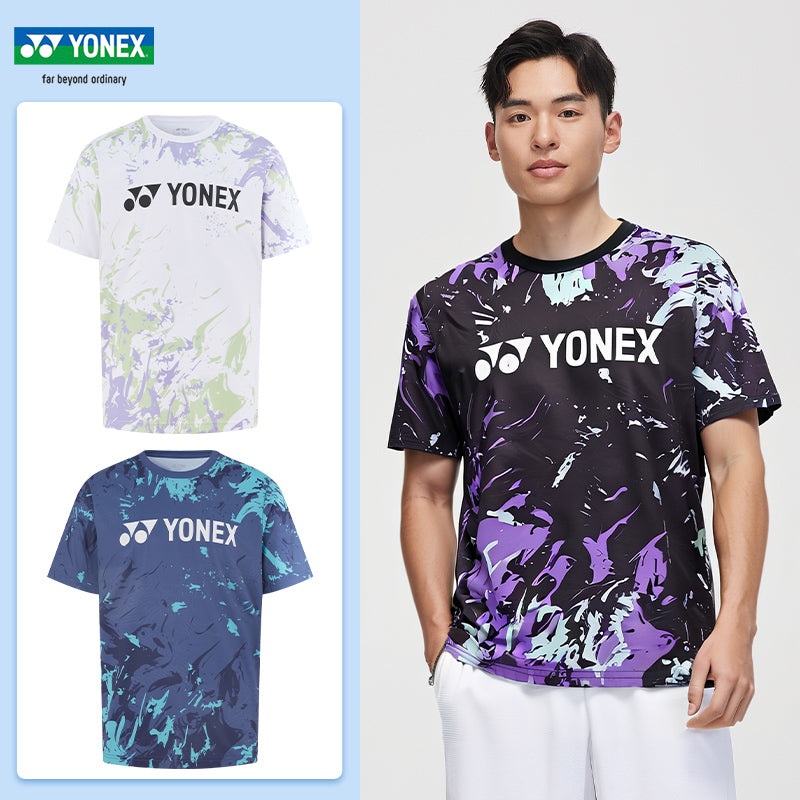YONEX Men’s T-shirt 115145TCR|White (011)|Black (007)|Indigo Navy (353)|M|L|O (XL)|XO (XXL)|XXO (XXXL)