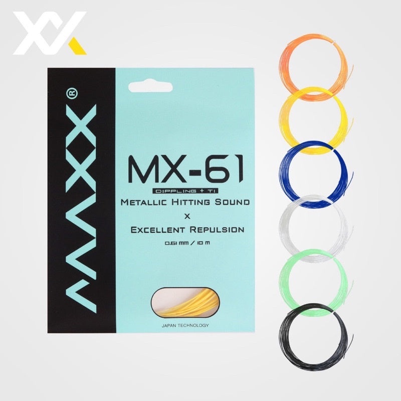 MAXX MX-61 Badminton String|Yellow|Orange|Blue|White|Mint|Black