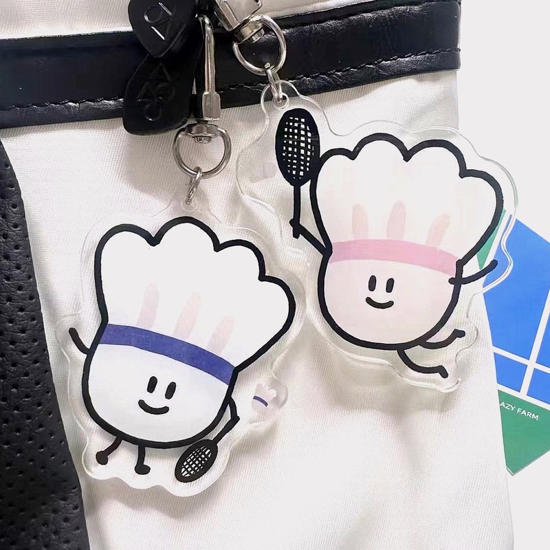 Cartoon Badminton Acrylic Keychain CKEY016