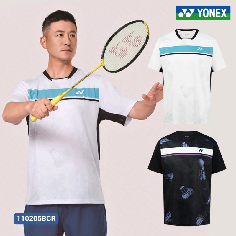 YONEX Men’s T-shirt 110205BCR|White (011)|Black (007)|M|L|O (XL)|XO (XXL)|XXO (XXXL)
