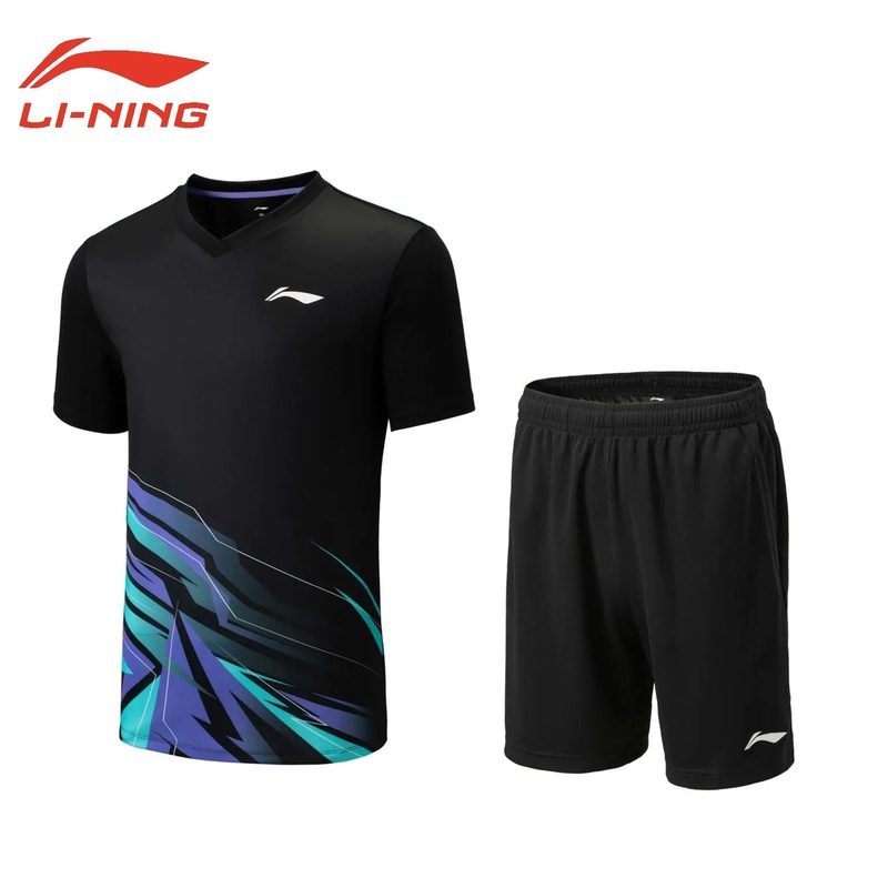LI-NING Men’s Game Shirt and Shorts Set AATV013