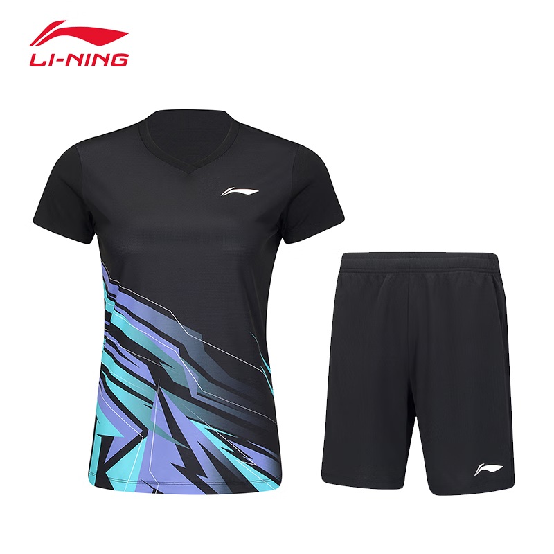 LI-NING Women’s Game Shirt and Shorts Set AATV014