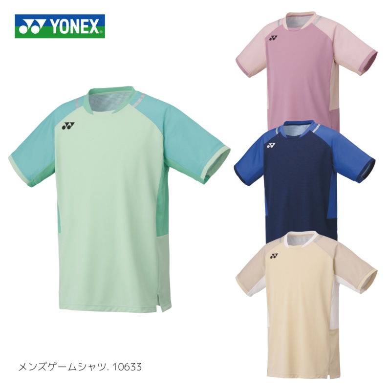 YONEX Men’s Game Shirt 10633|Peppermint|Pearl Rose|Ice Beige|Dark Navy|SS (XS)|S|M|L|O (XL)|XO (XXL)