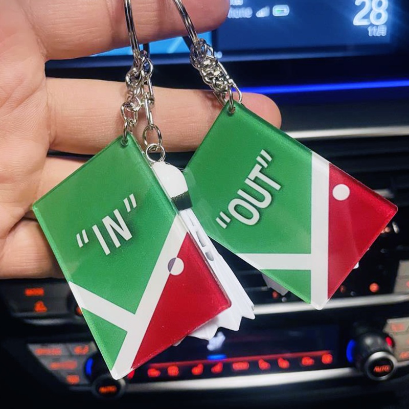 IN or OUT Badminton Keychain CKEY0021