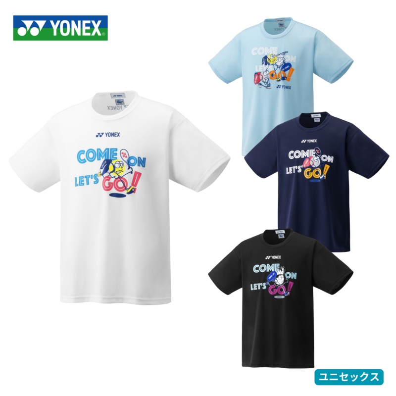 YONEX UNI Dry T-Shirt 16794Y|Aqua Blue (111)|Navy Blue (019)|White (011)|Black (007)|SS (XS)|S|M|L|O (XL)|XO  (XXL)