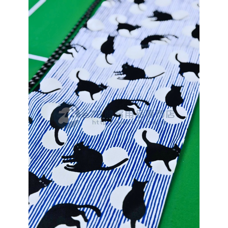 Handmade Water Resistant Racket Case (Blue Stripe Black Cats 528)