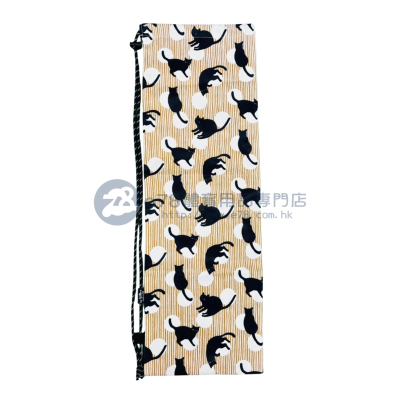 Handmade Water Resistant Racket Case (Brown Stripe Black Cats 527)